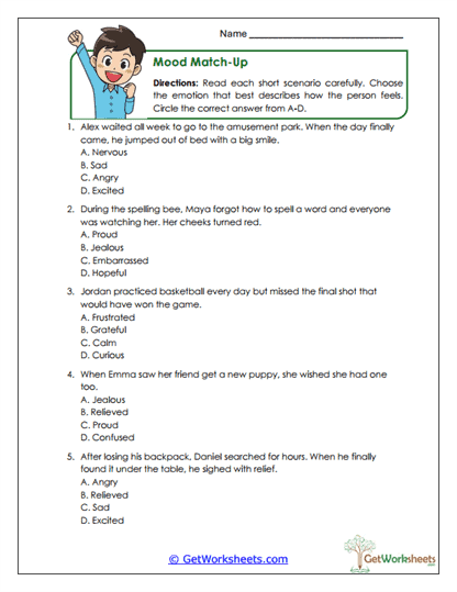 Mood Match-Up Worksheet