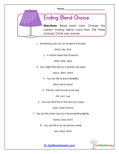 Choice Options Worksheet