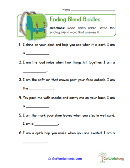 Ending Riddles Worksheet