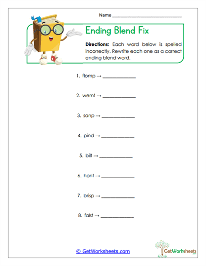 Blenders Fix Worksheet