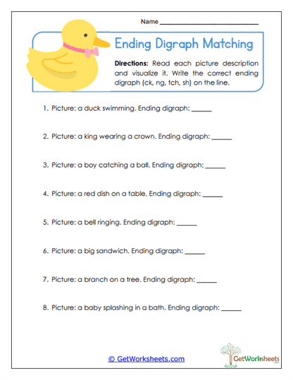 Final Digraph Matching Worksheet