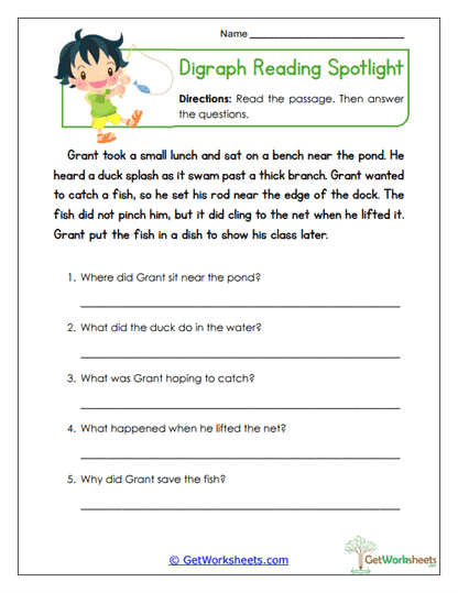 Reading Spotlight Worksheet