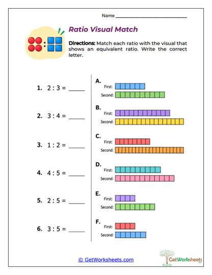 Ratio Visual Match Worksheet