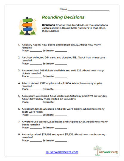 Rounding Decisions Worksheet