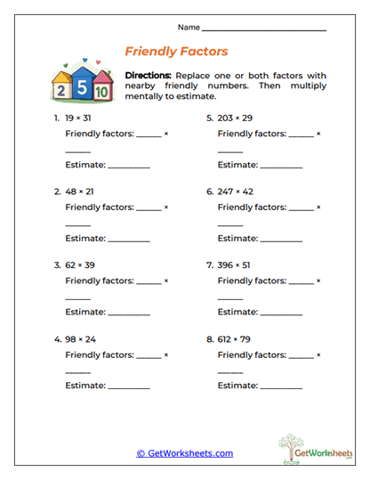 Friendly Factors Worksheet