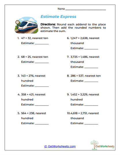 Estimate Express Worksheet