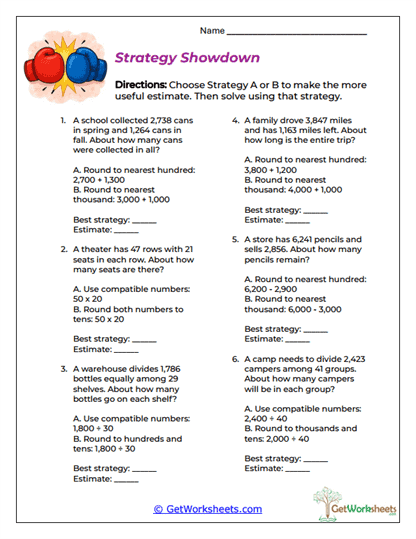 Strategy Showdown Worksheet