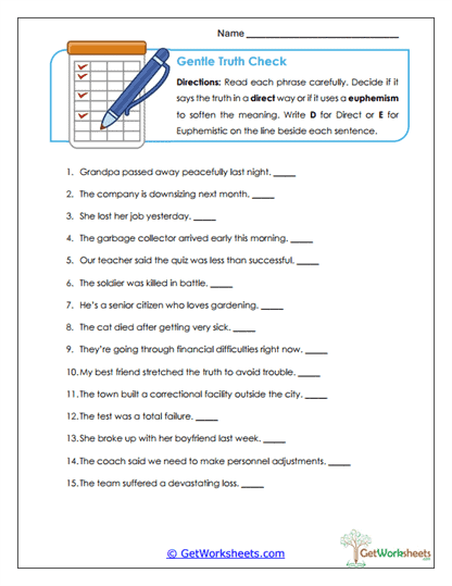 Gentle Truth Check Worksheet