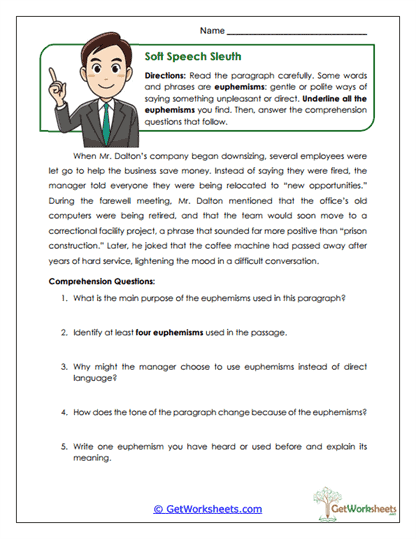 Soft Speech Sleuth Worksheet