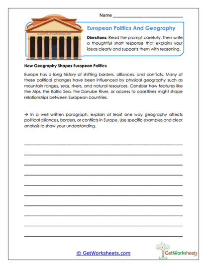 Politics & Geography Worksheet