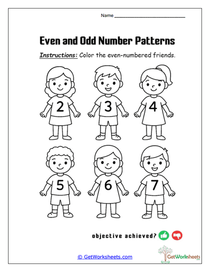 Numbered Friends Worksheet