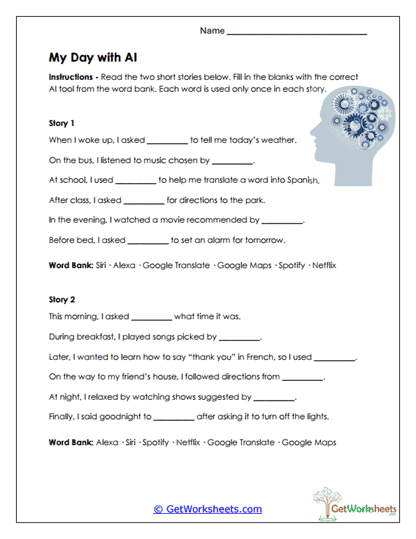 My Day with AI Worksheet