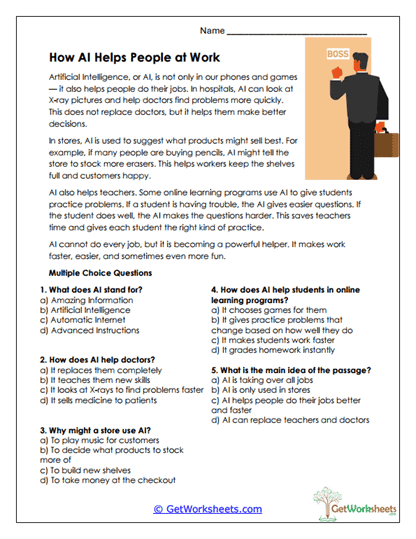 How AI Helps People at Work Worksheet