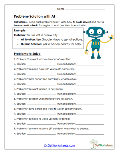 Problem-Solution with AI Worksheet