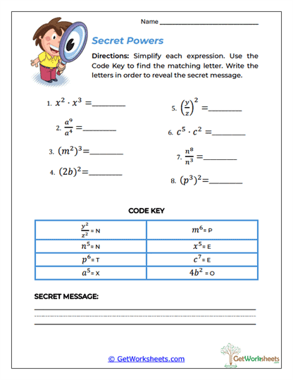 Secret Powers Worksheet
