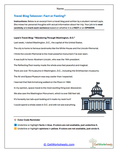 Travel Blog Classifier Worksheet