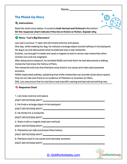 Mixed-Up Fact Finder Worksheet