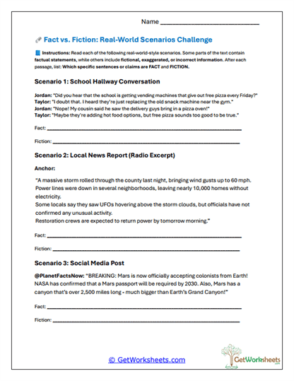 Scenario Truth Checker Worksheet