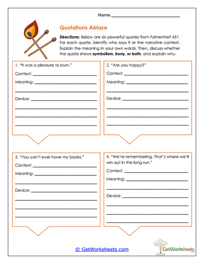 Quote Interpretation Worksheet