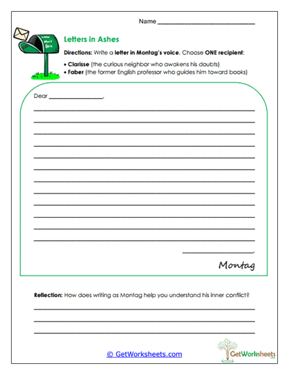 Letters in Ashes Worksheet