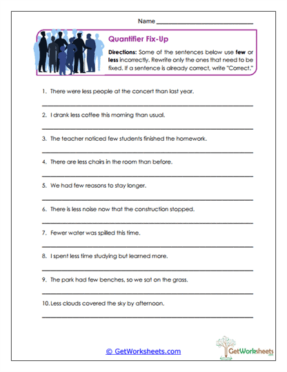 Quantifier Fix-Up Worksheet
