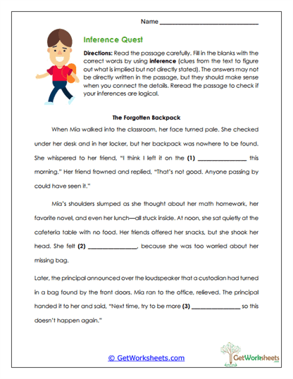 Inference Quest Worksheet