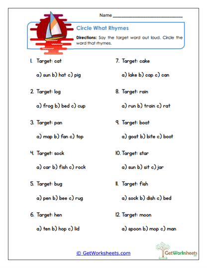 Circle Match Worksheet