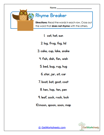 Sentence Pick Worksheet