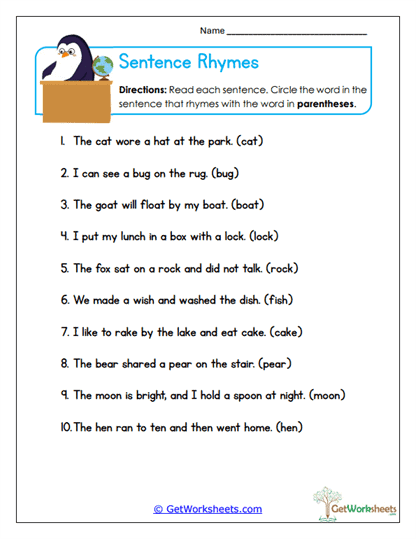 Sort & Place Worksheet