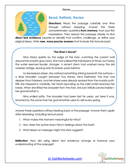 Read, Rethink, Revise Worksheet