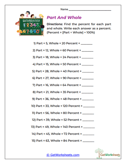 Part And Whole Worksheet