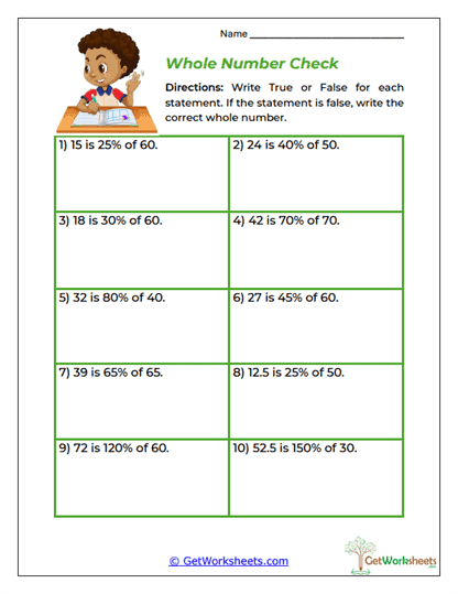 Whole Number Check Worksheet