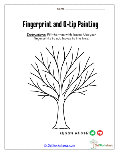 Fingerprint and Q-tip Painting Worksheet Collection