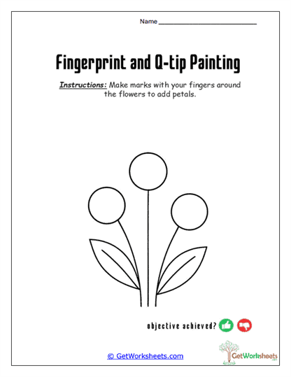Petal Pop Painting Worksheet