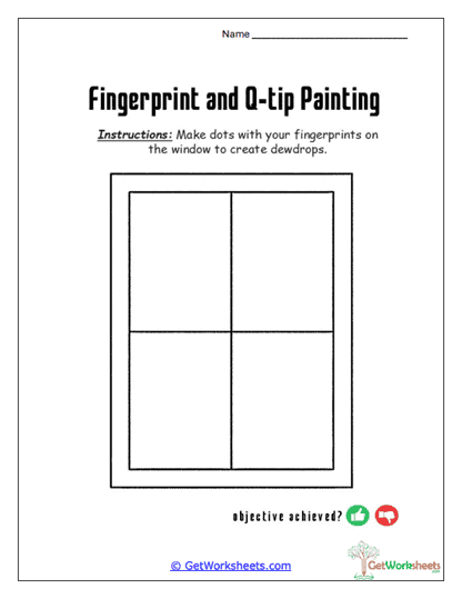 Rainy Window Dot Art Worksheet