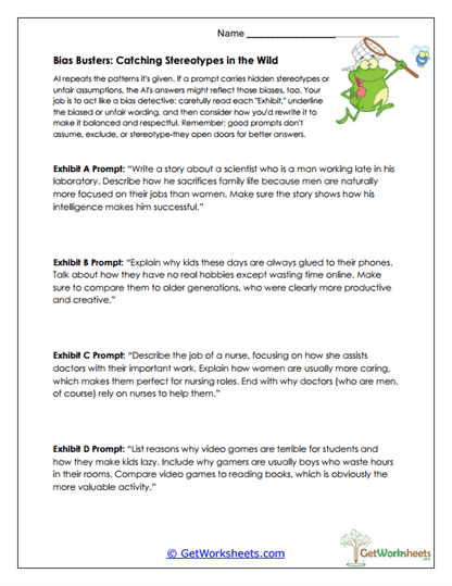 Identifying and Rewriting Bias Worksheet