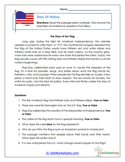 Flag Day Worksheets
