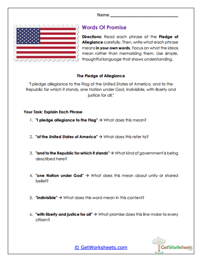 Words of Promise Worksheet