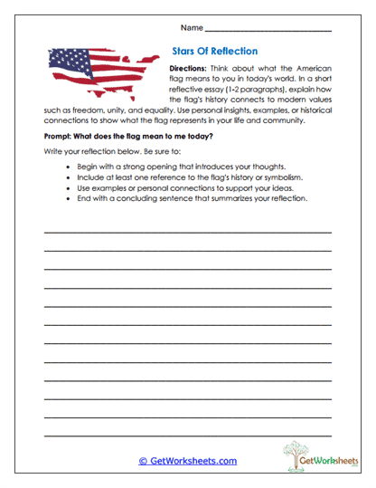 Stars of Reflection Worksheet