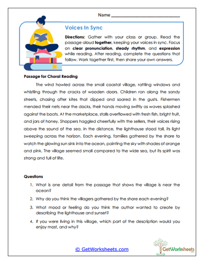 Voices In Sync Worksheet