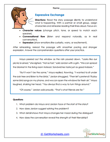 Expressive Exchange Worksheet