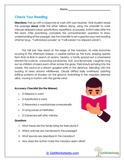 Check Your Reading Worksheet