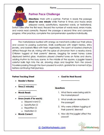 Partner Pace Challenge Worksheet