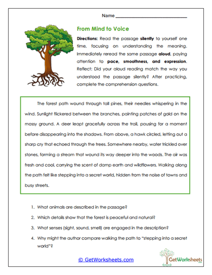 From Mind to Voice Worksheet