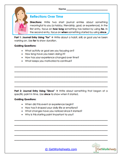 Reflections Over Time Worksheet