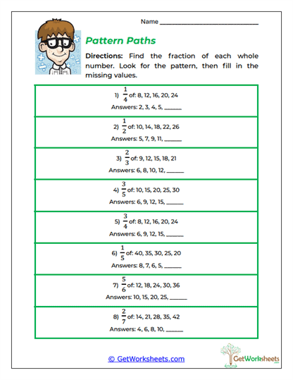 Pattern Paths Worksheet