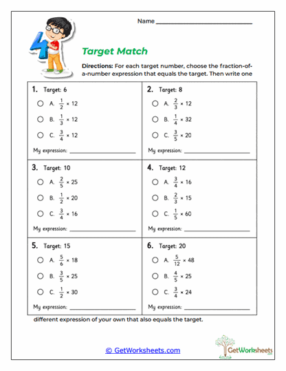 Target Match Worksheet