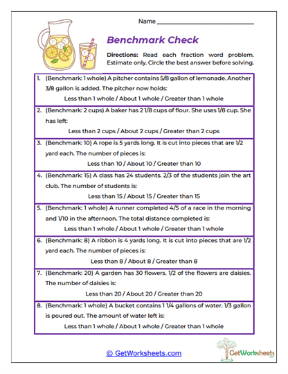 Benchmark Check Worksheet