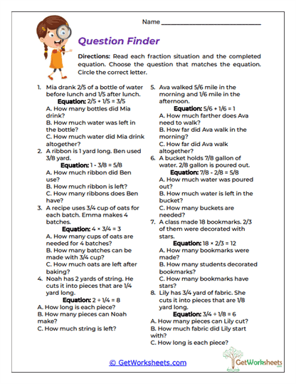 Question Finder Worksheet
