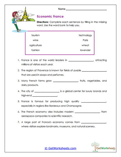 Economic France Worksheet
